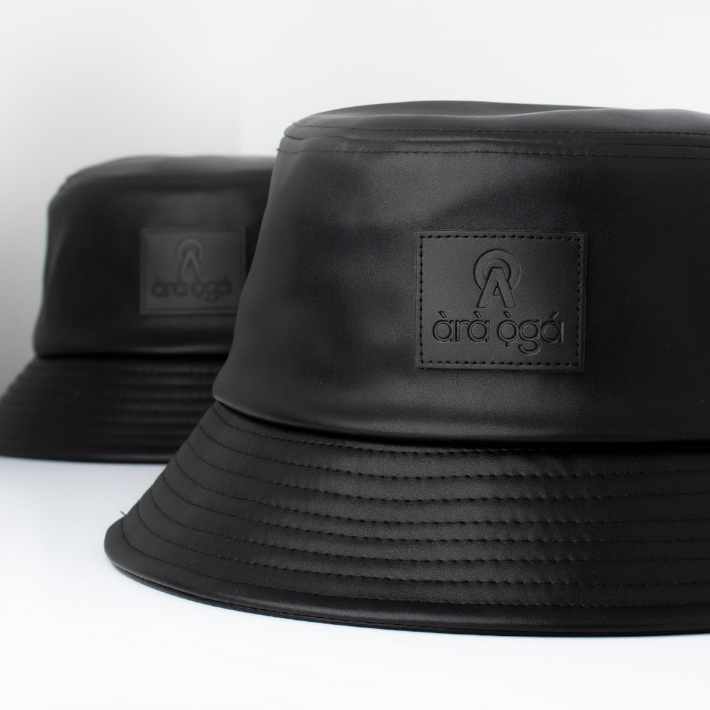 Leather bucket hat